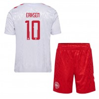 Camiseta Dinamarca Christian Eriksen #10 Segunda Equipación Replica Eurocopa 2024 para niños mangas cortas (+ Pantalones cortos)